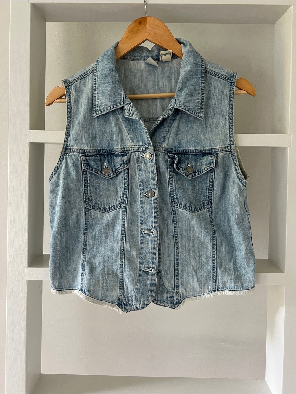 GAP Light Blue Denim Sleeveless Vest